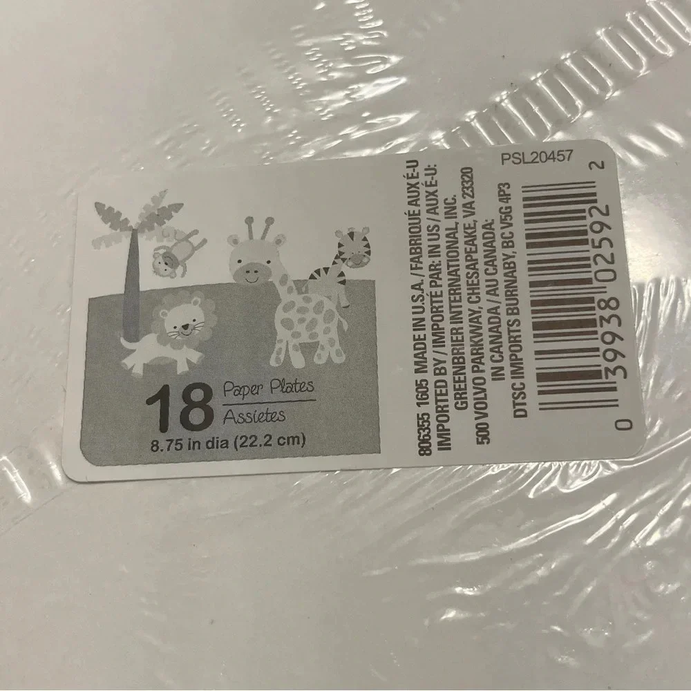 Safari Zoo Animal Plates & Napkins for Baby Shower